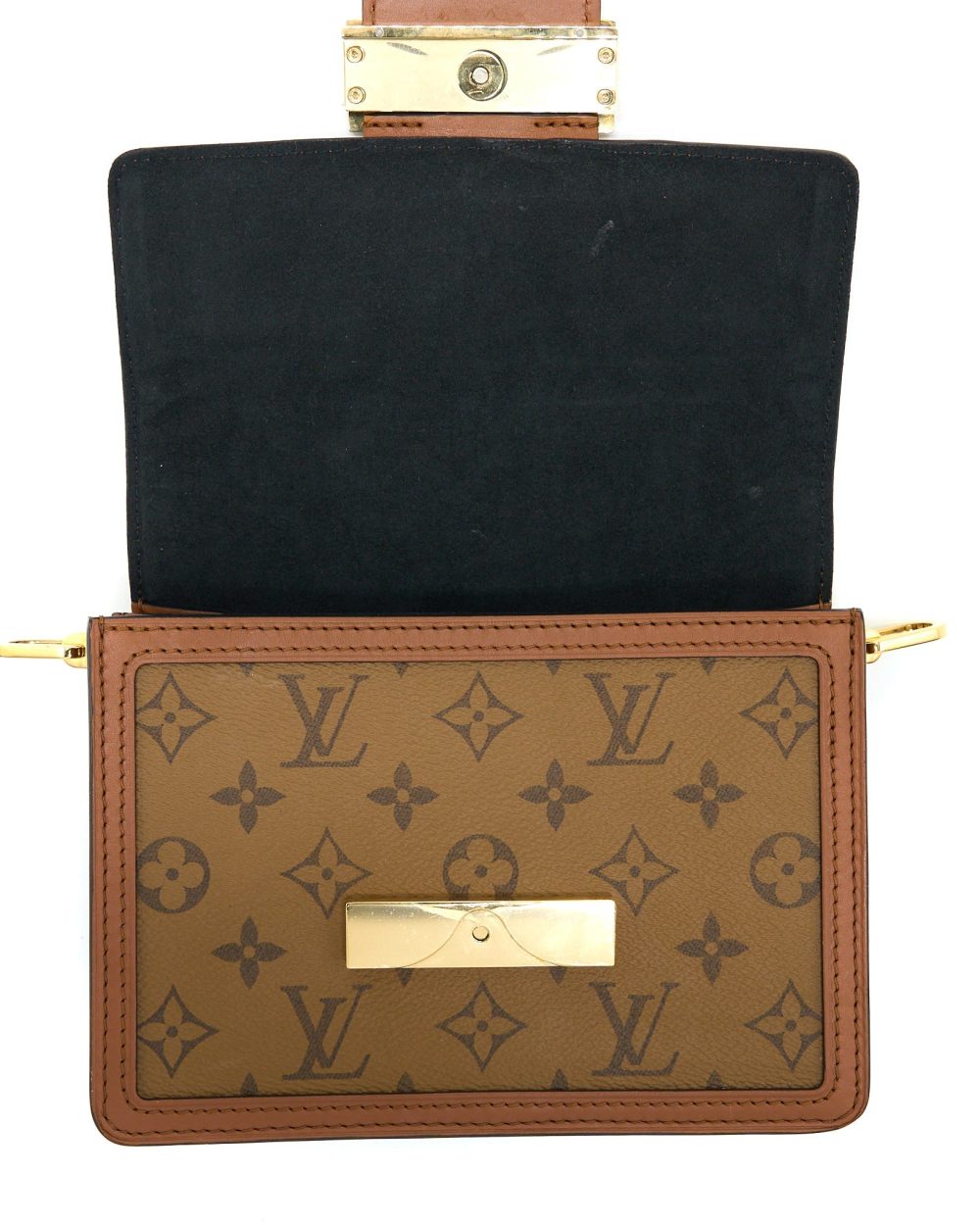 AAA Replica Louis Vuitton LV MINI DAUPHINE MONOGRAM REVERSE CANVAS GHW