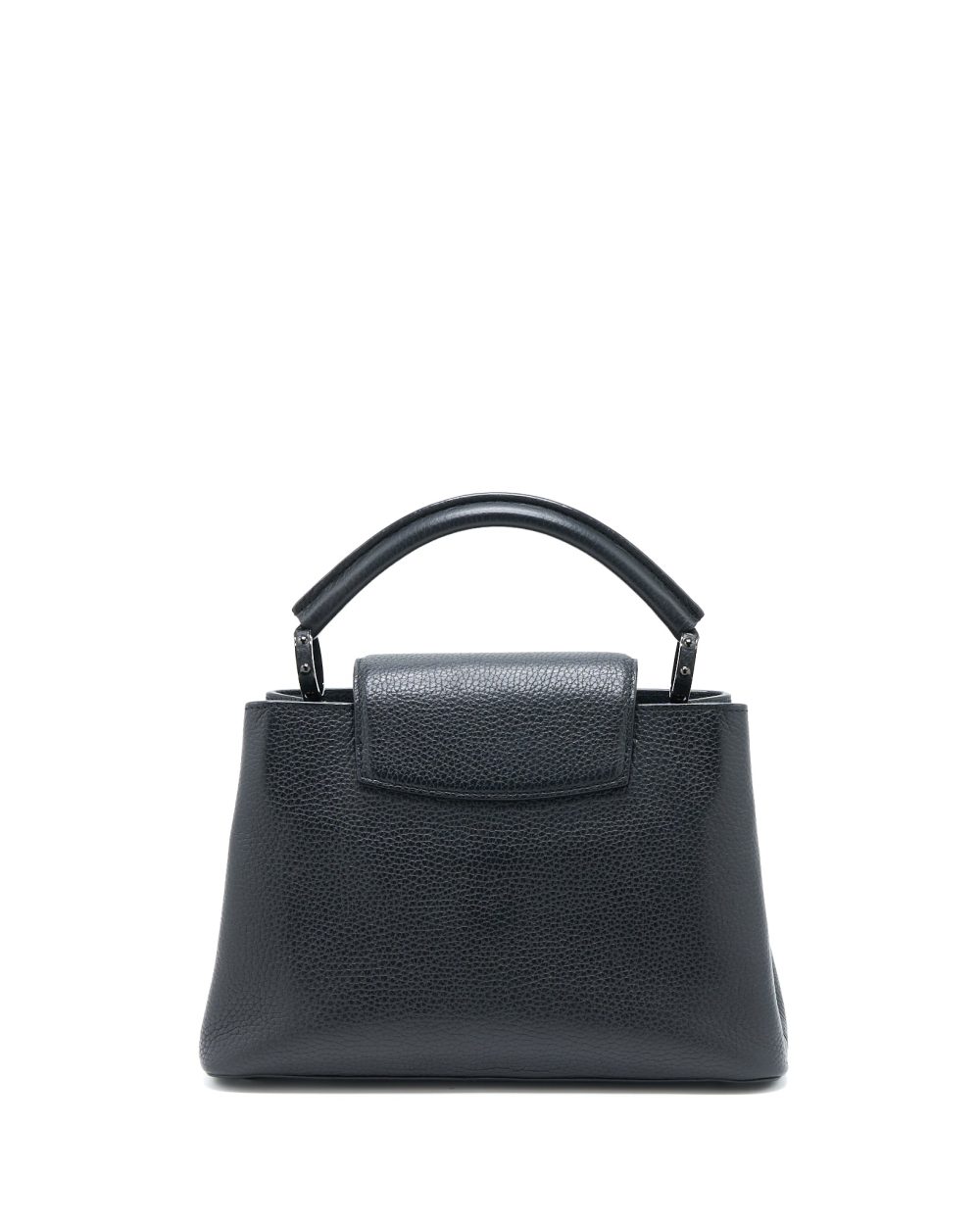 AAA Replica Louis Vuitton LV CAPUCINES BB TAURILLON SO BLACK WITH BLACK HARDWARE