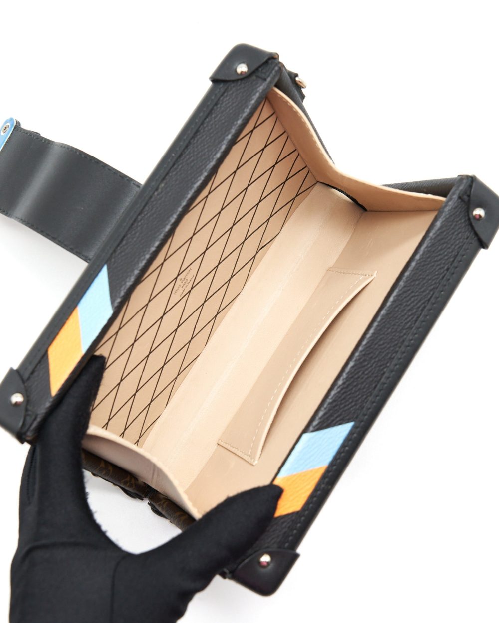 AAA Replica Louis Vuitton LV PETIT MALLE LIMITED EDITION MONOGRAM CANVAS / BLACK / BLUE / YELLOW