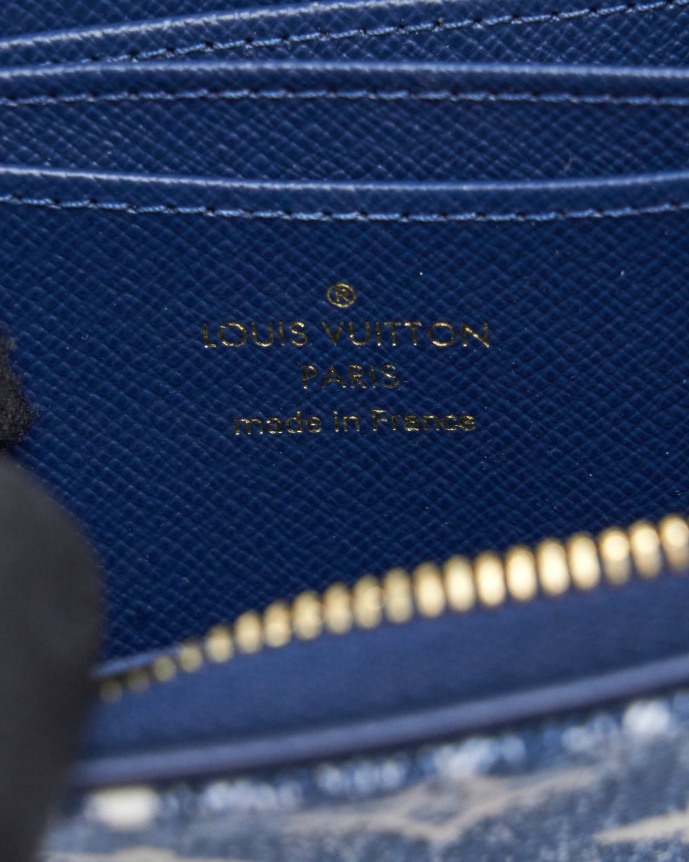 AAA Replica Louis Vuitton LV ZIPPY COIN PURSE MONOGRAM JACQUARD DENIM BLUE GHW
