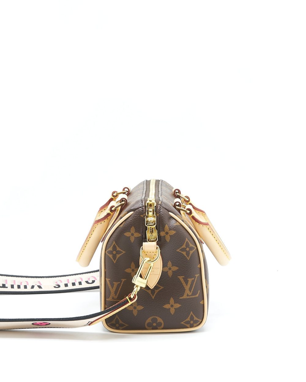 AAA Replica Louis Vuitton LV SPEEDY BANDOULIERE 20 MONOGRAM CANVAS WITH MULTICOLOUR STRAP