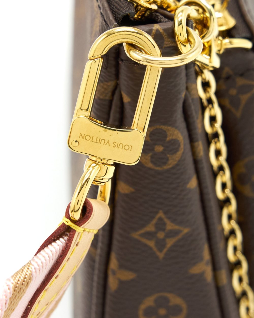 AAA Replica Louis Vuitton LV MULTI POCHETTE ACCESSORIES MONOGRAM CANVAS ROSE CLAIR GHW