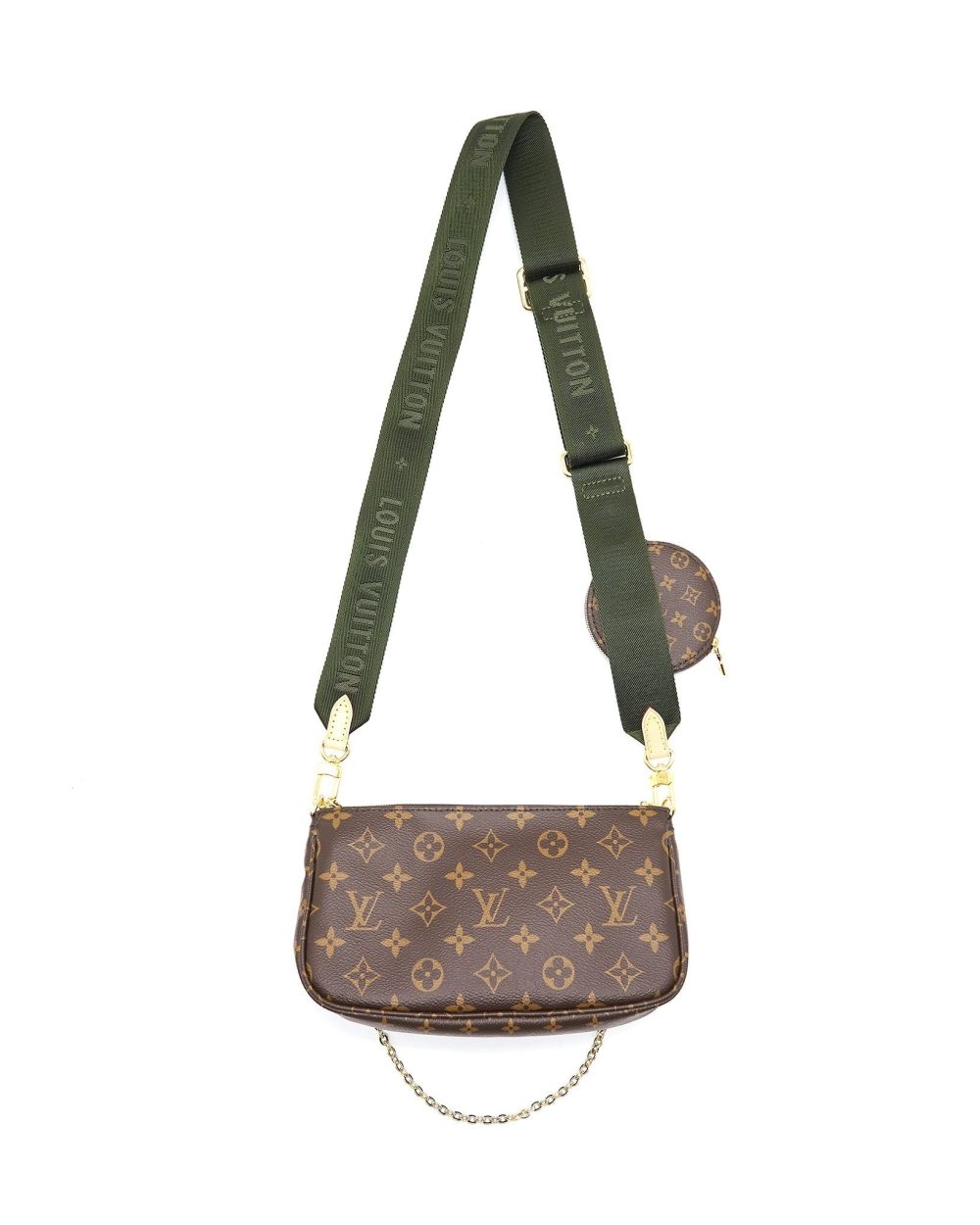AAA Replica Louis Vuitton LV MULTI POCHETTE ACCESSORIES MONOGRAM KHAKI STRAP