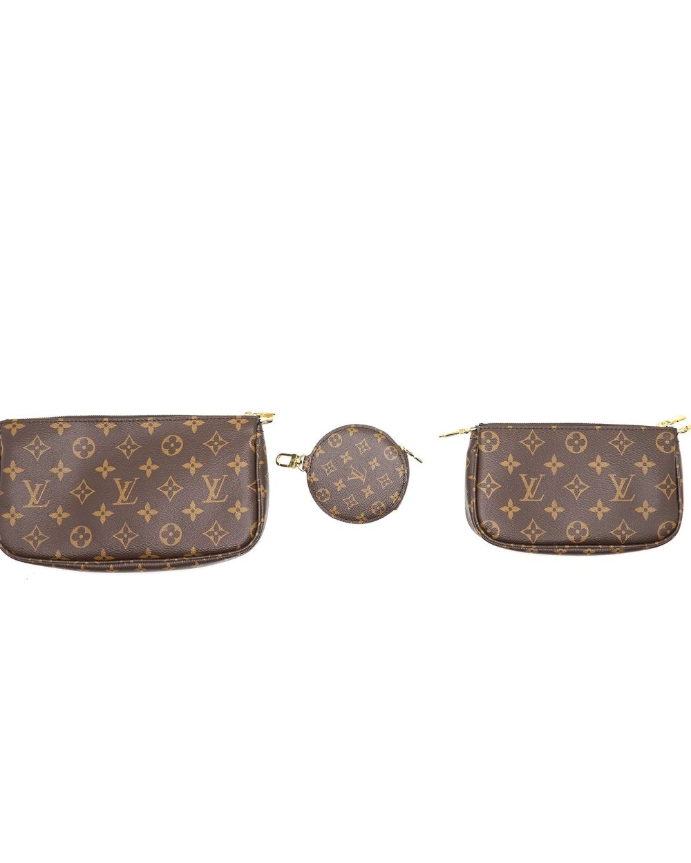AAA Replica Louis Vuitton LV MULTI POCHETTE ACCESSORIES MONOGRAM KHAKI STRAP