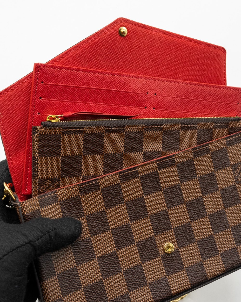 AAA Replica Louis Vuitton LV FELICIE POCHETTE DAMIER EBENE CANVAS GHW